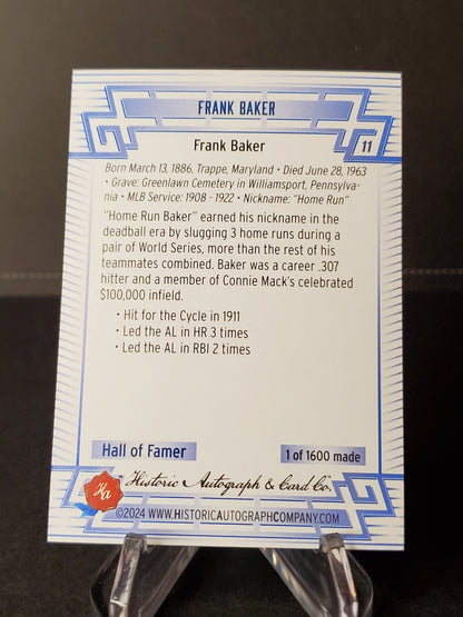 Frank Baker 2024 Historic Autographs All Time Greats Tier 1  /1600  #11