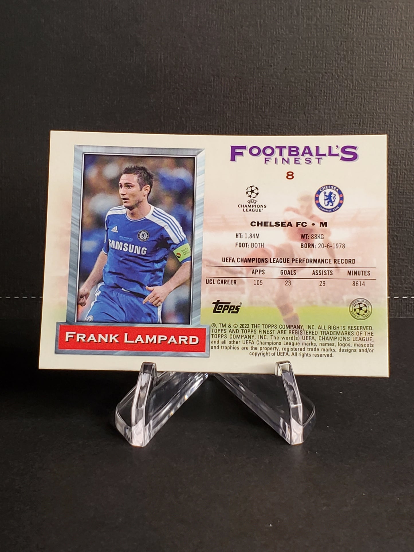 Frank Lampard 2021-2022 Topps Finest Flashbacks UEFA Soccer Silver Refractor #8