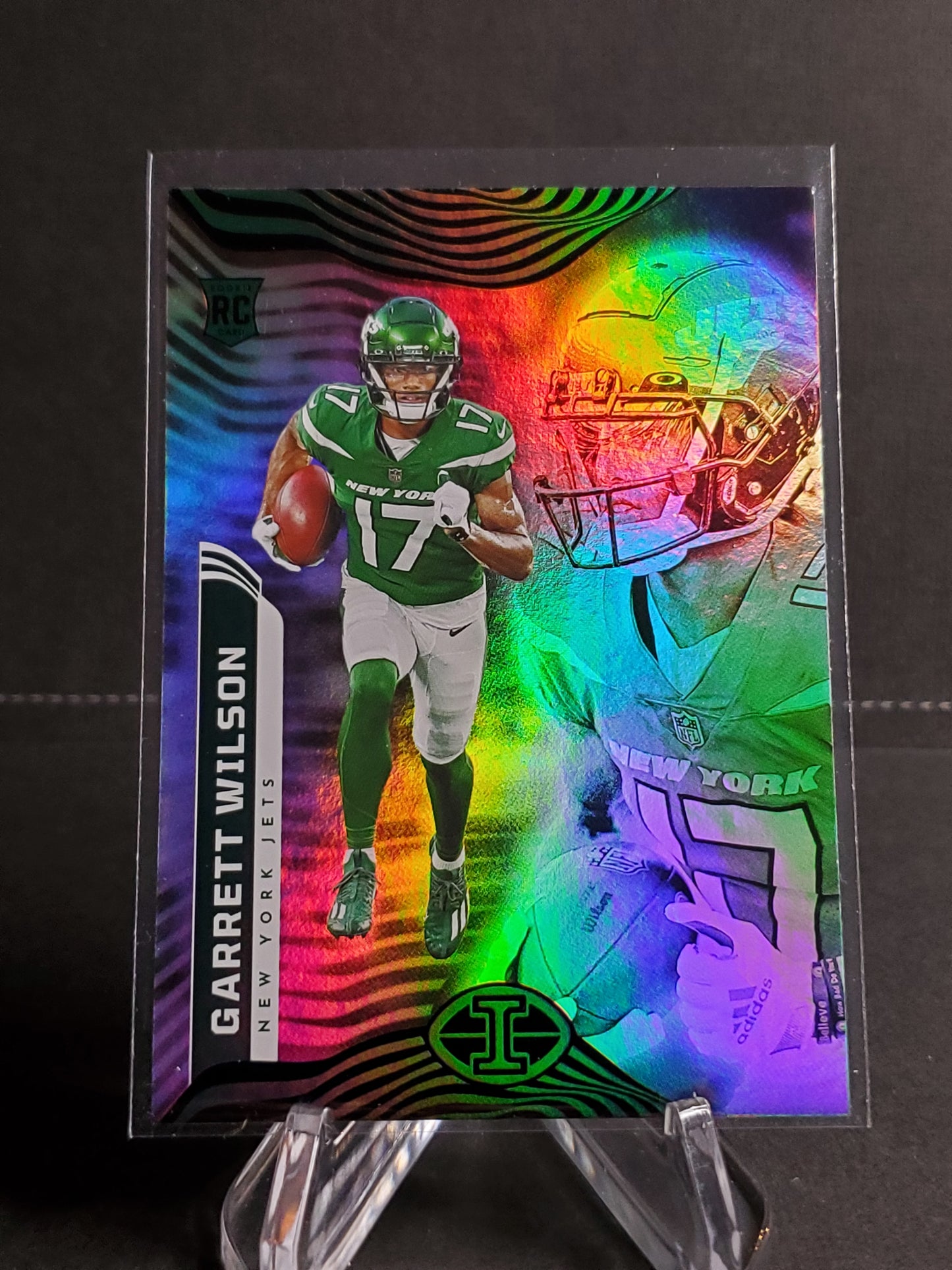 Garrett Wilson 2022 Panini Illusions Football Emerald RC #77