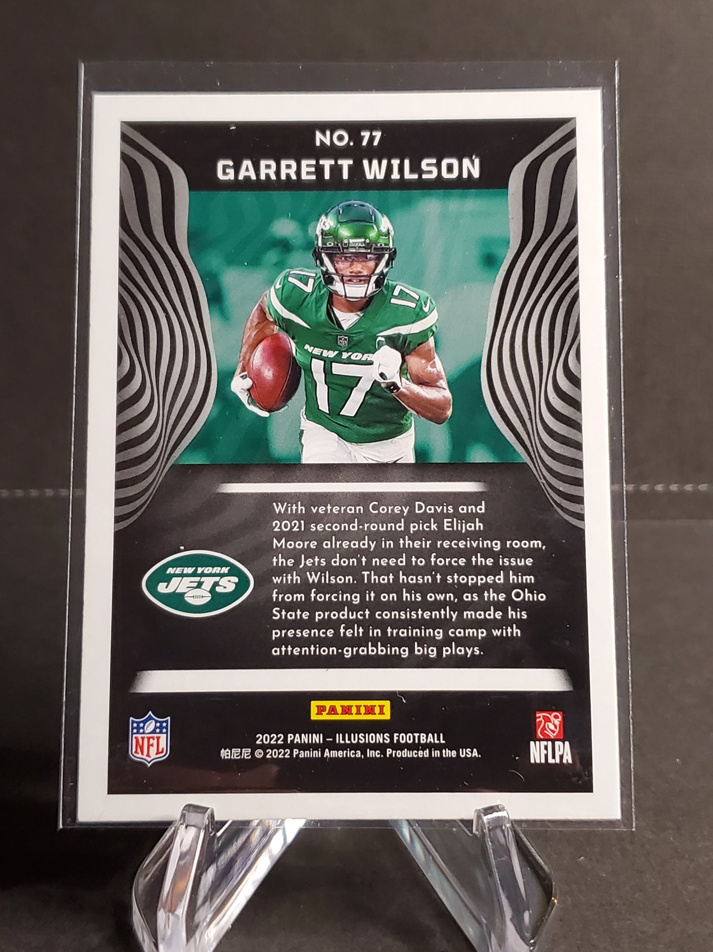 Garrett Wilson 2022 Panini Illusions Football Emerald RC #77