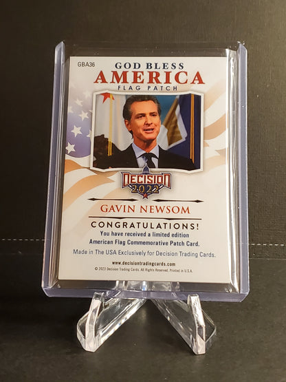 Gavin Newson 2023 Leaf Decision Update Purple God Bless America Flag Patch 1/5 #GBA36