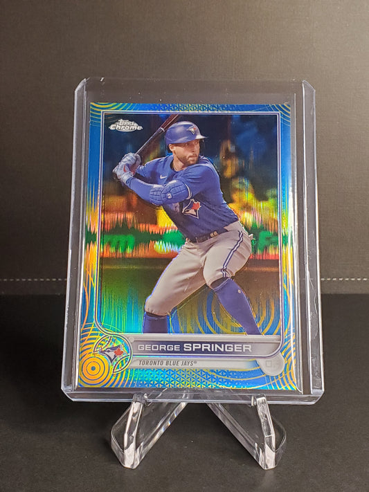 George Springer 2022 Topps Chrome Blue/Yellow Sonic Pulse /75 #214