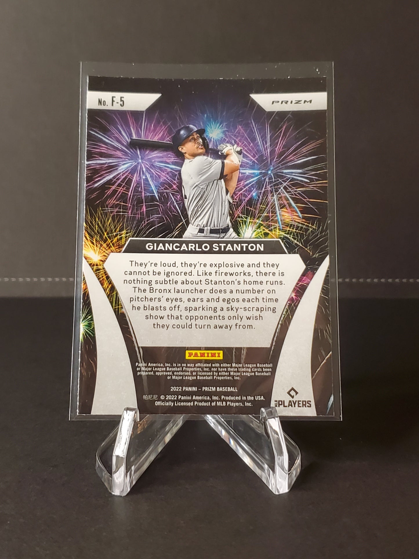 Giancarlo Stanton 2022 Panini Prizm Baseball Fireworks Prizm #F-5