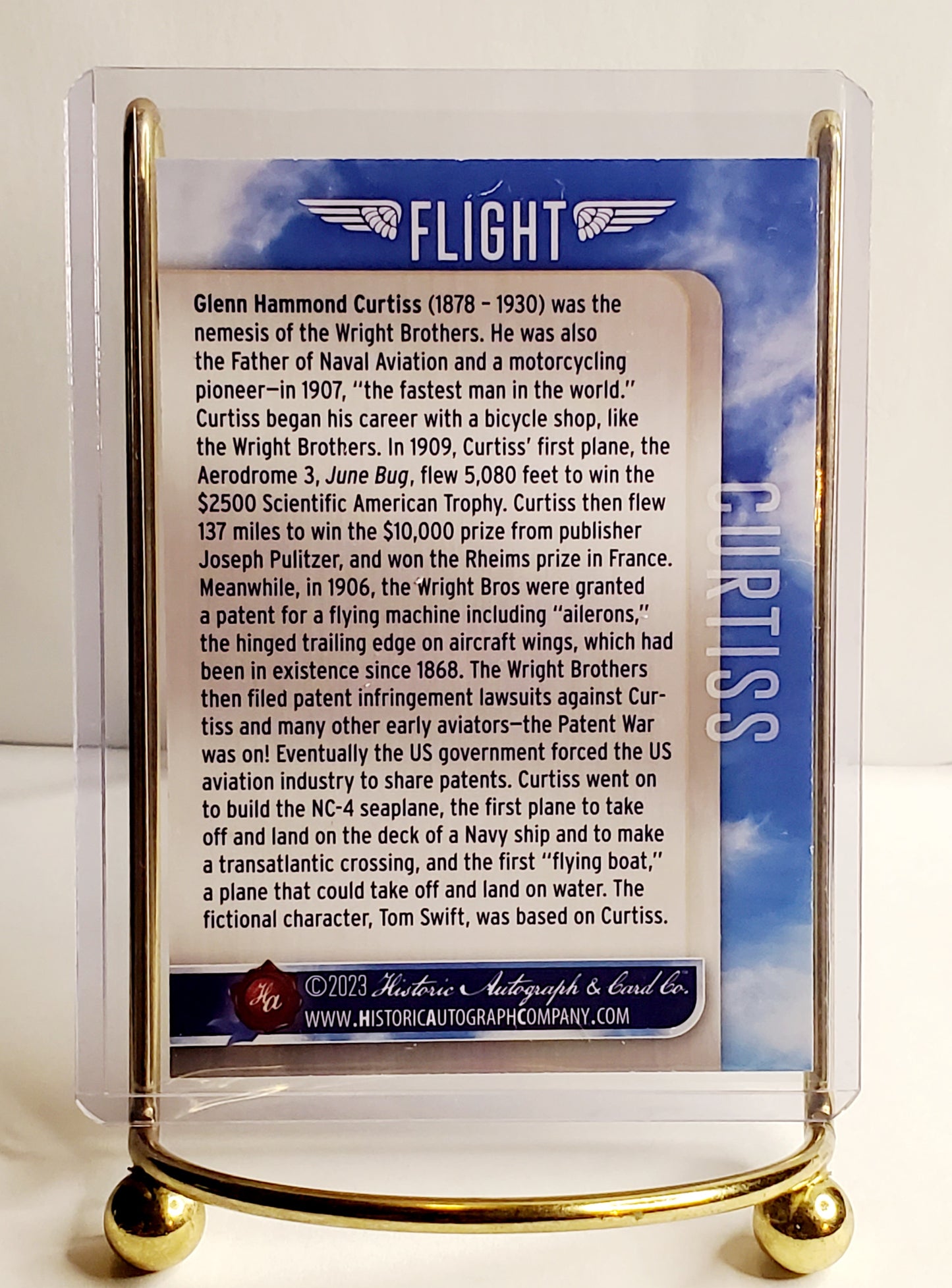 Glenn Hammond Curtiss - 2023 Flight Historic Autograph Parallel Insert #'d /600