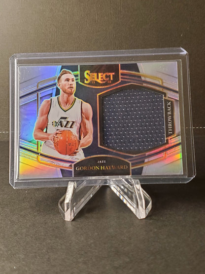 Gordon Hayward 2021-22 Select Silver Prizm Throwback Game Used Jersey #TM-GHW