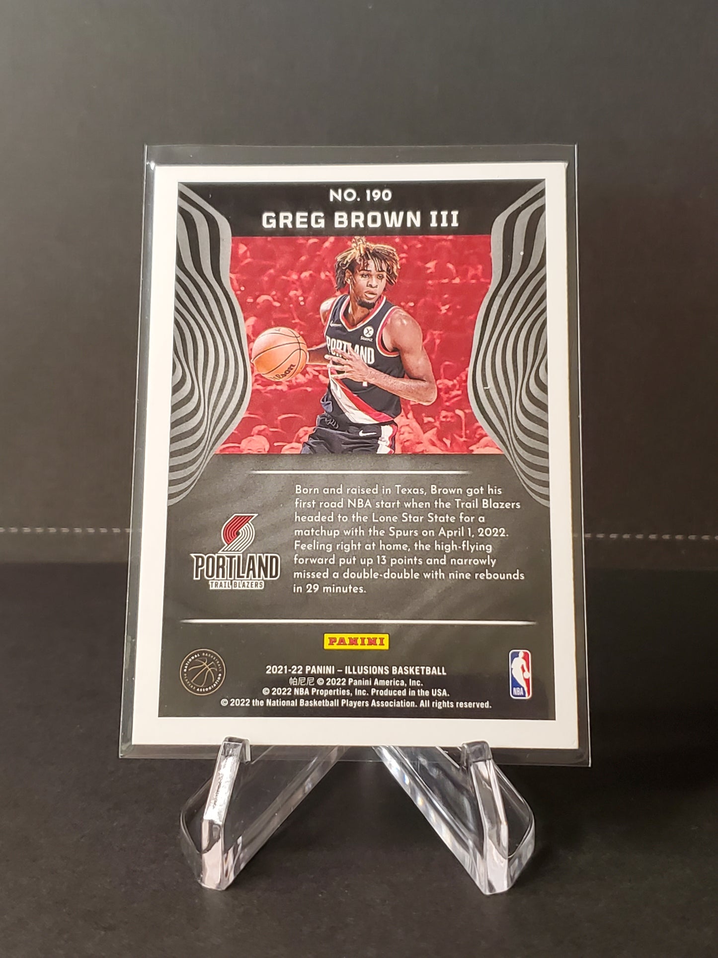 Greg Brown III 2021-2022 Panini Illusions Basketball RC #190