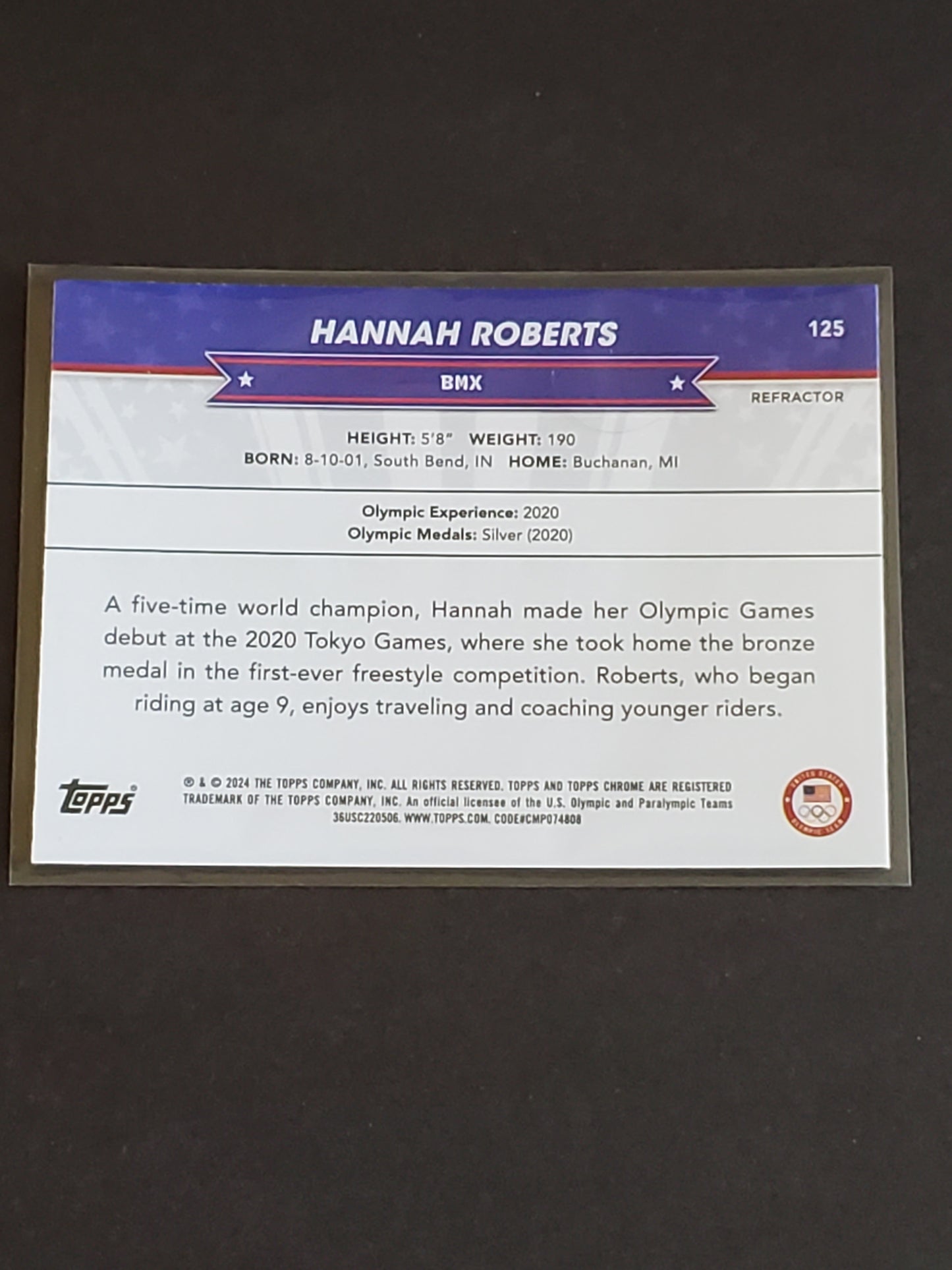 Hannah Roberts 2024 Topps Chrome US Olympic and Paraolympic Hopefuls Refractor #125