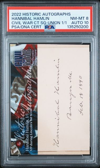 2022 Historic Autographs Civil War Hannibal Hamlin Cut AUTO 1/1 Union Lincoln VP