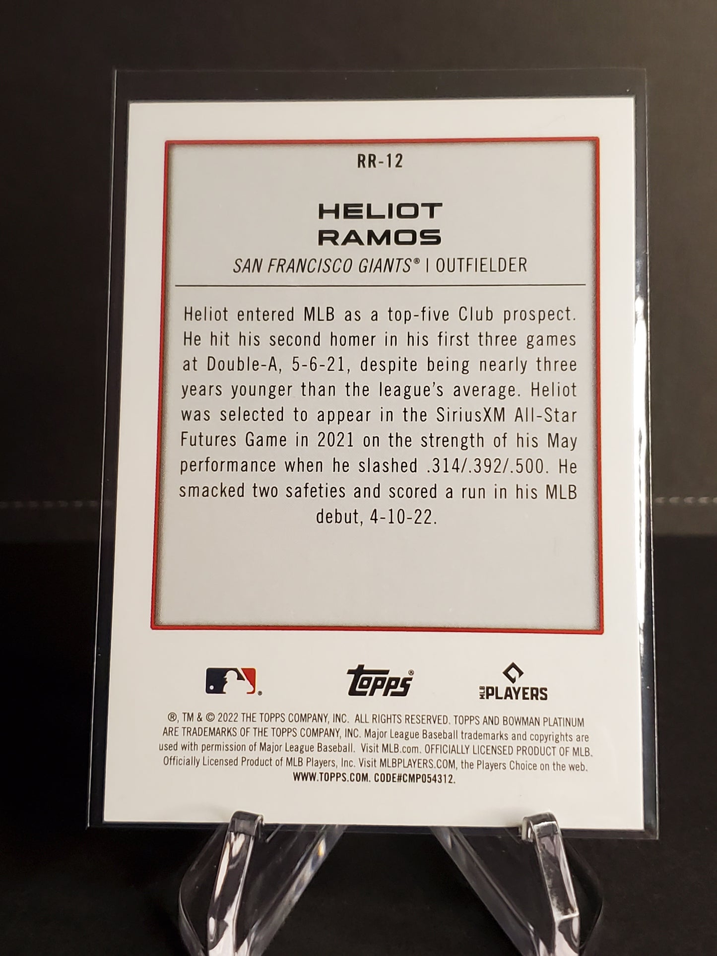 Heliot Ramos 2022 Bowman Platinum Renowned Rookies RC #RR-12