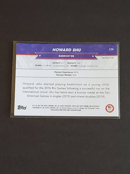 Howard Shu 2024 Topps Chrome US Olympic and Paraolympic Hopefuls Refractor #179