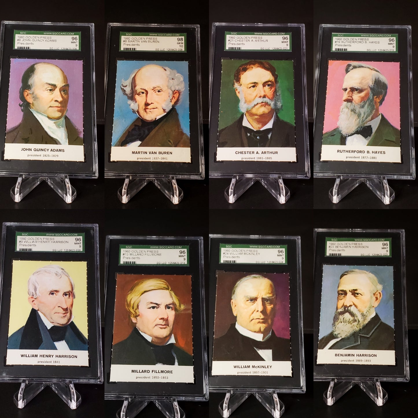 1960 Golden Press Presidents SGC GEM MINT 98 and MINT 96 Collection (8)