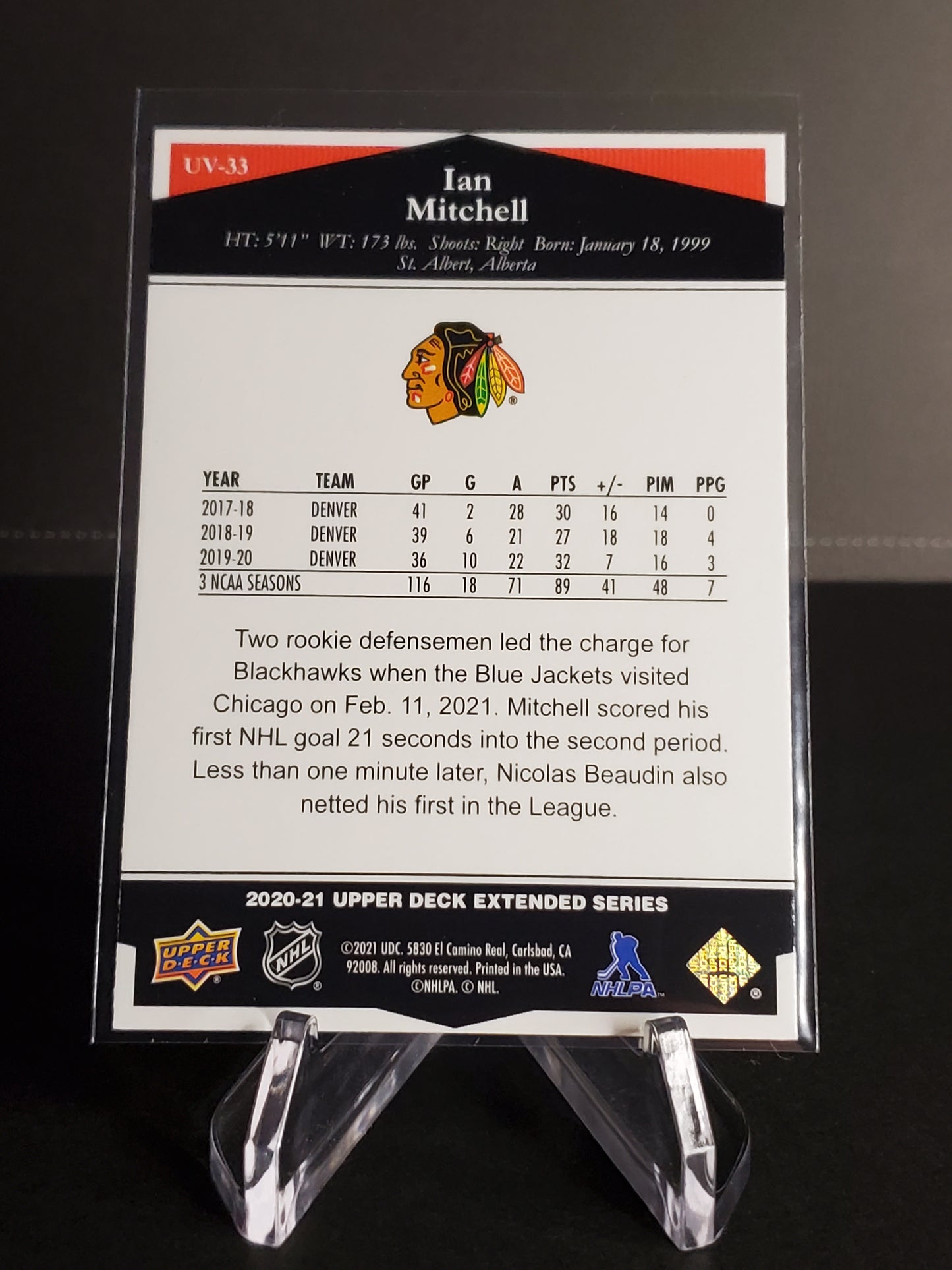 Ian Mitchell 2020-21 Upper Deck Extended Series Ultimate Victory #UV-33