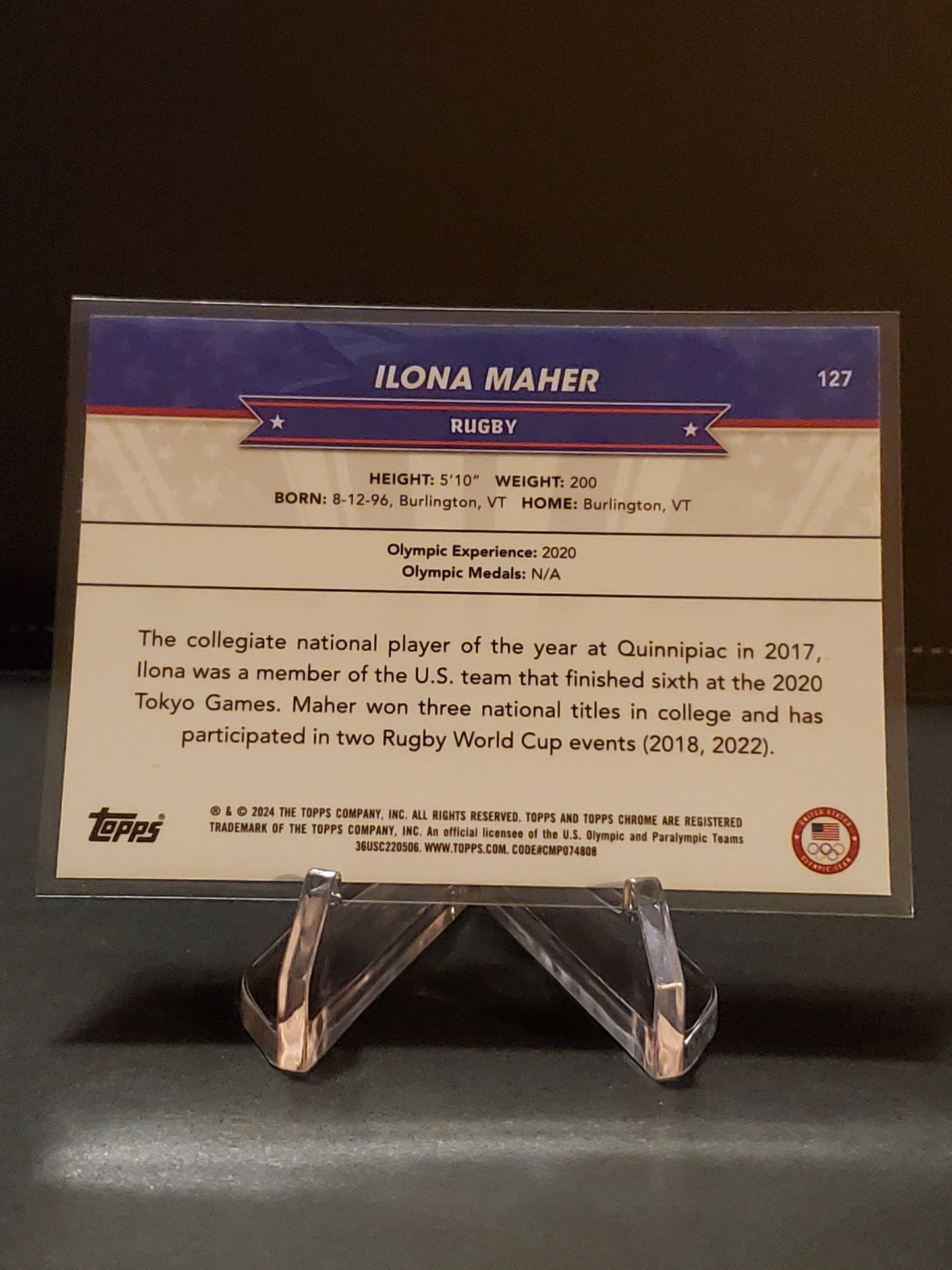 Ilona Maher 2024 Topps Chrome US Olympic and Paraolympic Hopefuls #127