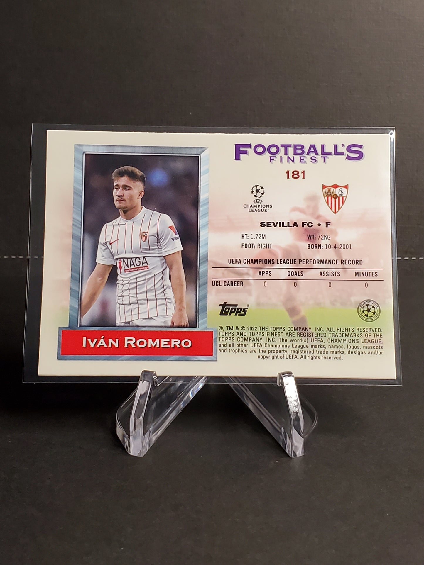 Ivan Romero 2021-2022 Topps Finest Flashbacks UEFA Soccer RC #181