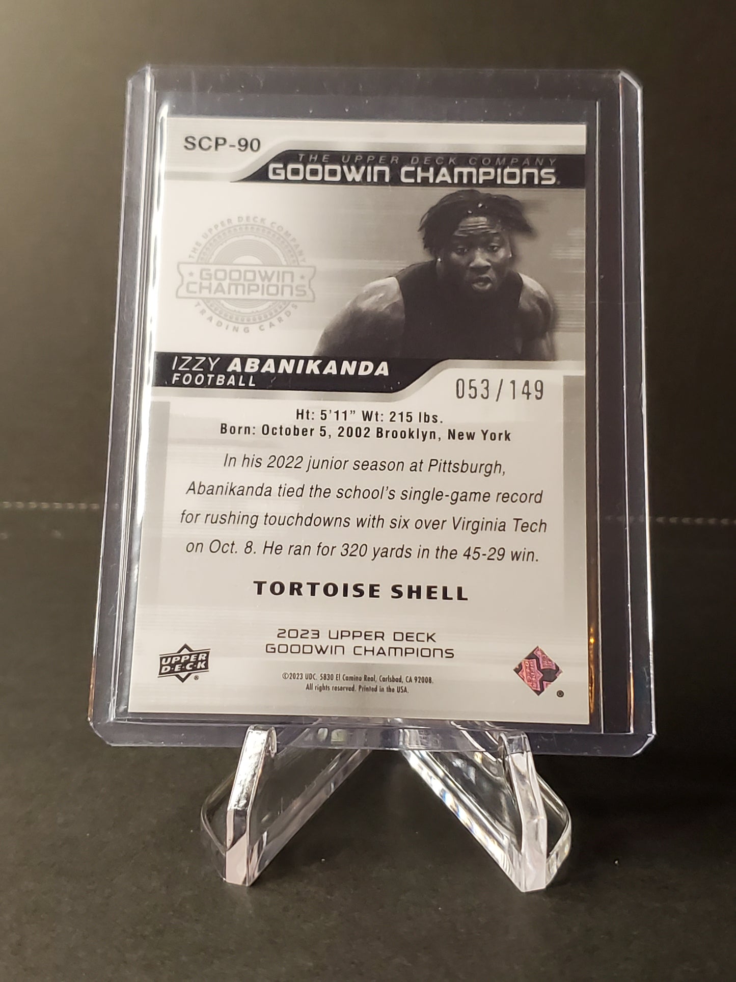 Izzy Abanikanda 2023 UD Goodwin Champions Splash of Color Tortoise Shell /149 #SCP-90