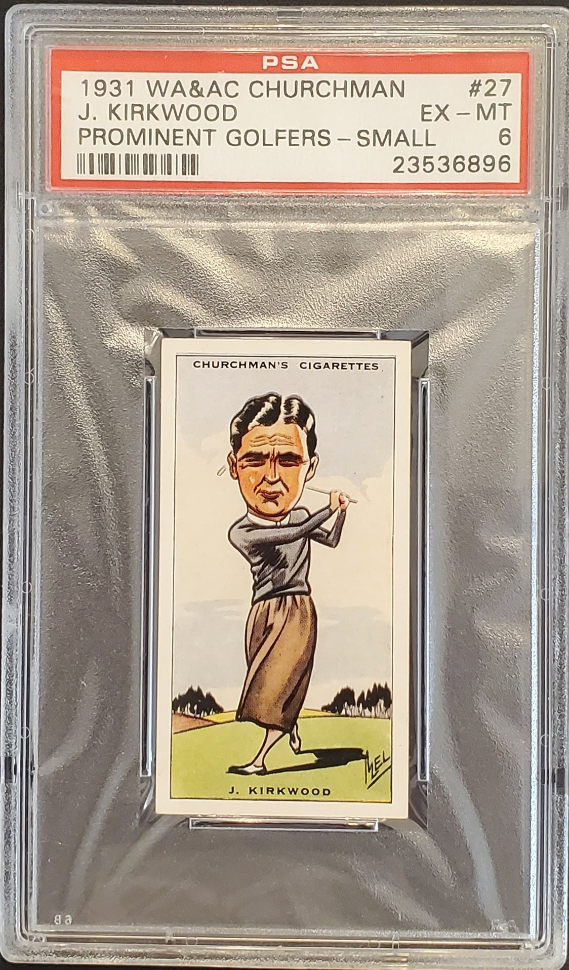 J. KIRKWOOD 1931 Churchman Prominent Golfers Small #27 PSA 6