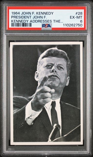 1964 Topps John F. Kennedy #28 JFK Addresses - PSA 6