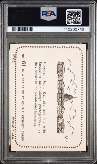 1964 Topps John F. Kennedy #61 JFK Wife Jacqueline - PSA 6 (Pop 4)