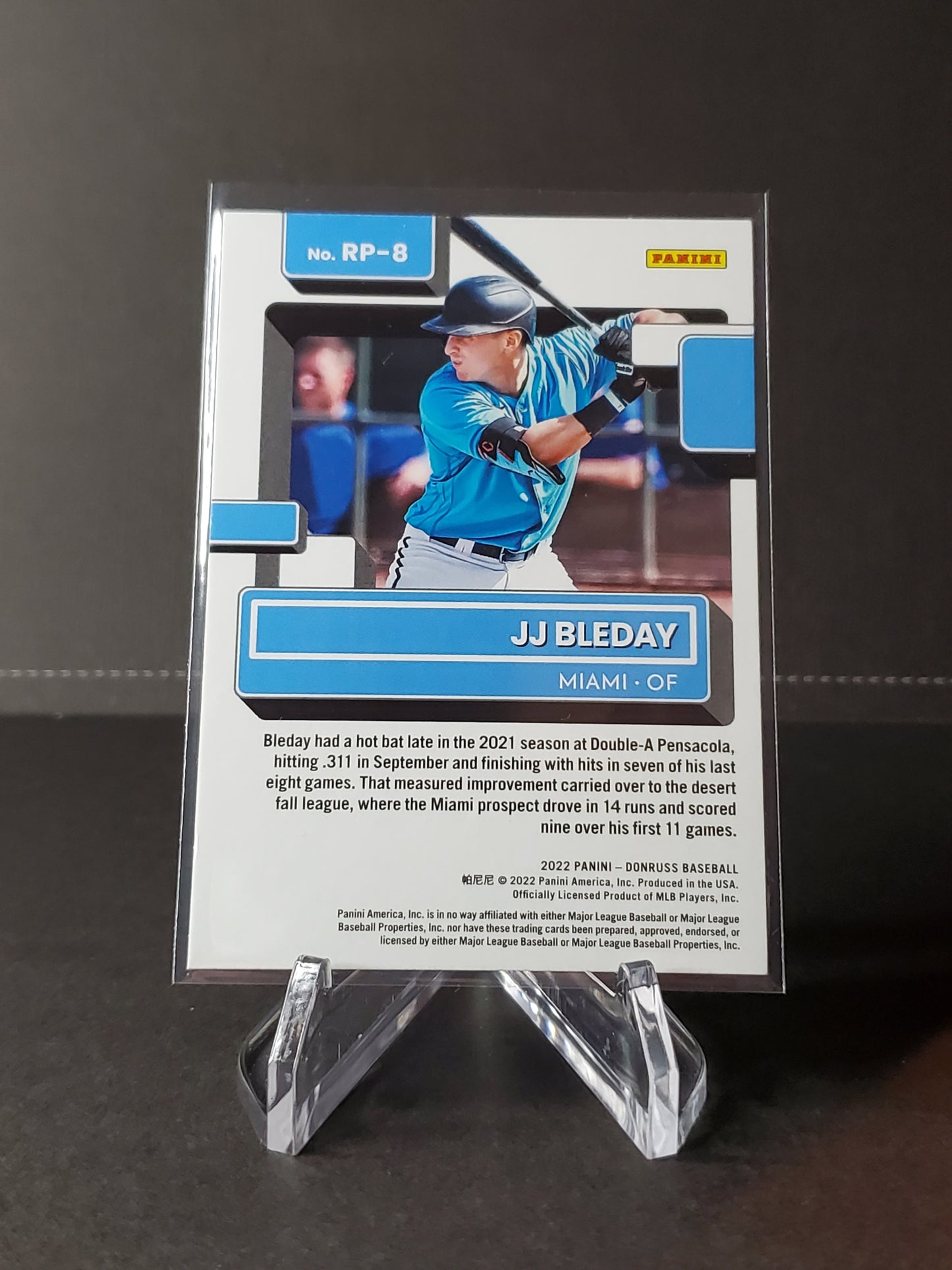 JJ Bleday 2022 Panini Donruss Baseball Rated Rookie Diamond Parallel #RP-8