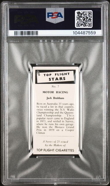 Jack Brabham 1959 Top Flight Stars #7 PSA 9 (ONLY 2 HIGHER!)