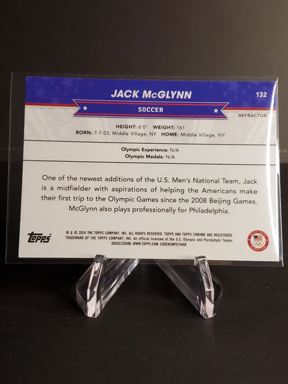 Jack McGlynn 2024 Topps Chrome US Olympic and Paraolympic Hopefuls Refractor #132