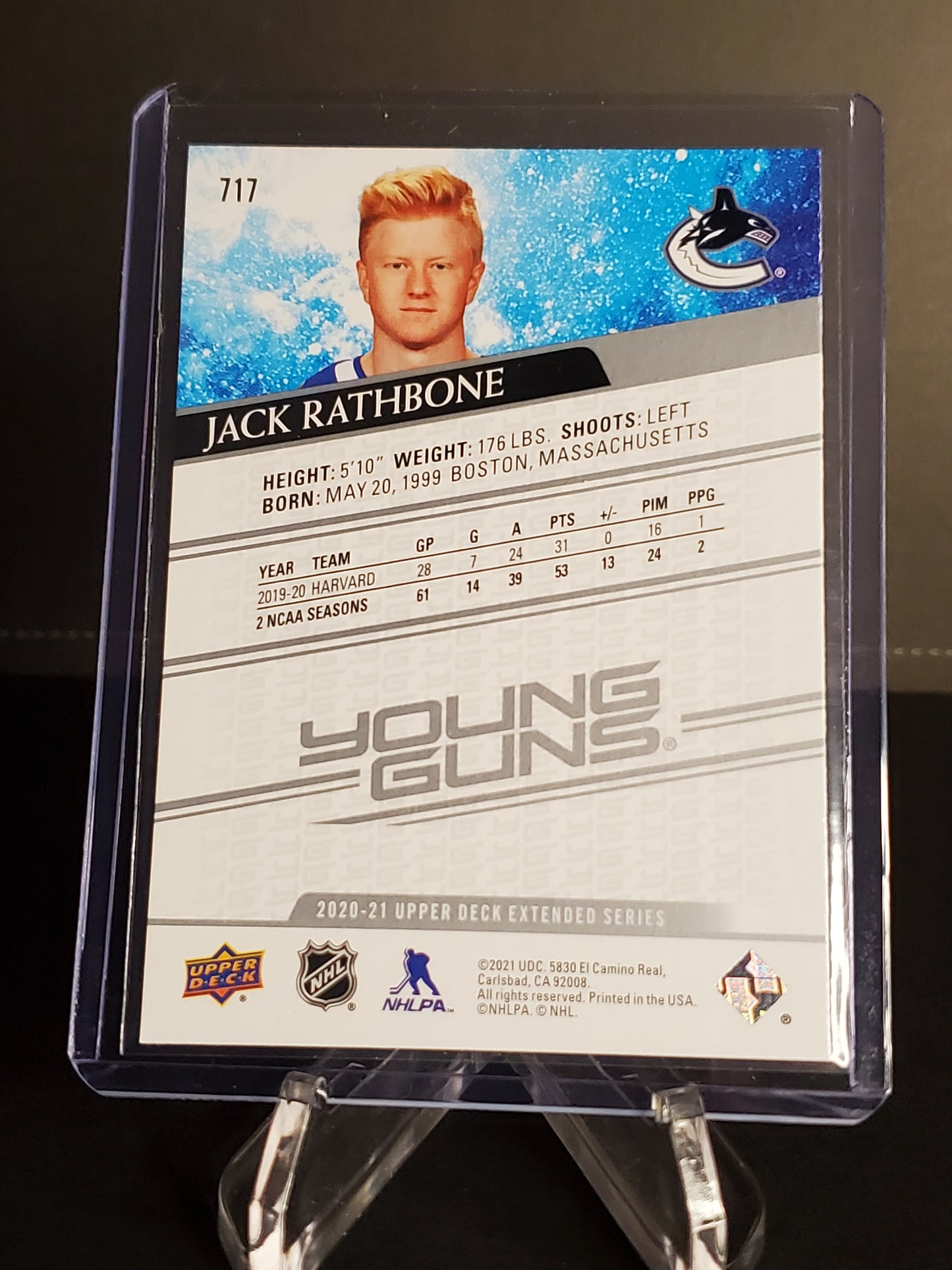 Jack Rathbone 2020-21 Upper Deck ExtendedSeries Young Guns #717