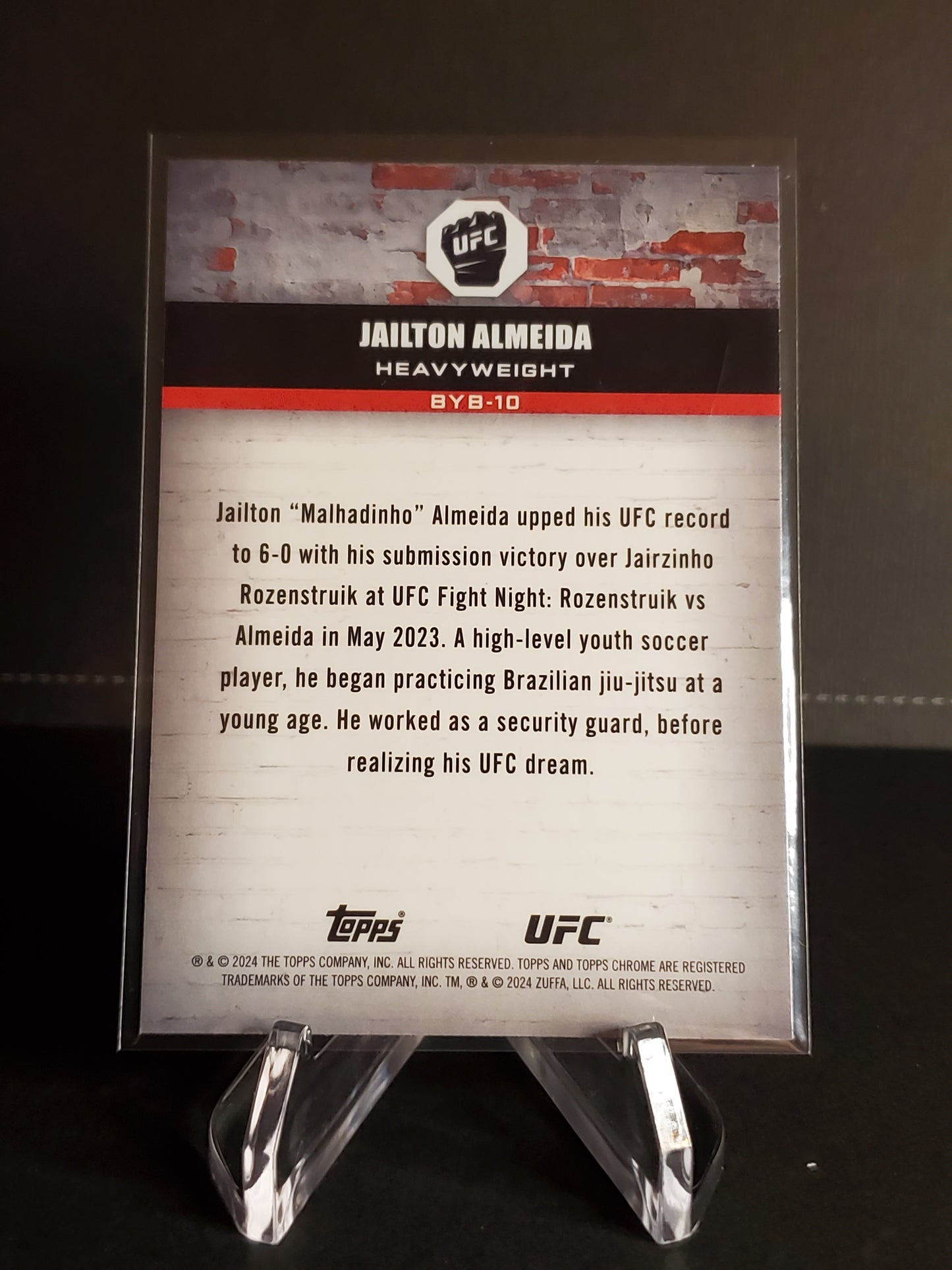 Jailton Almeida 2024 Topps Chrome UFC Brick by Brick #BYB-10