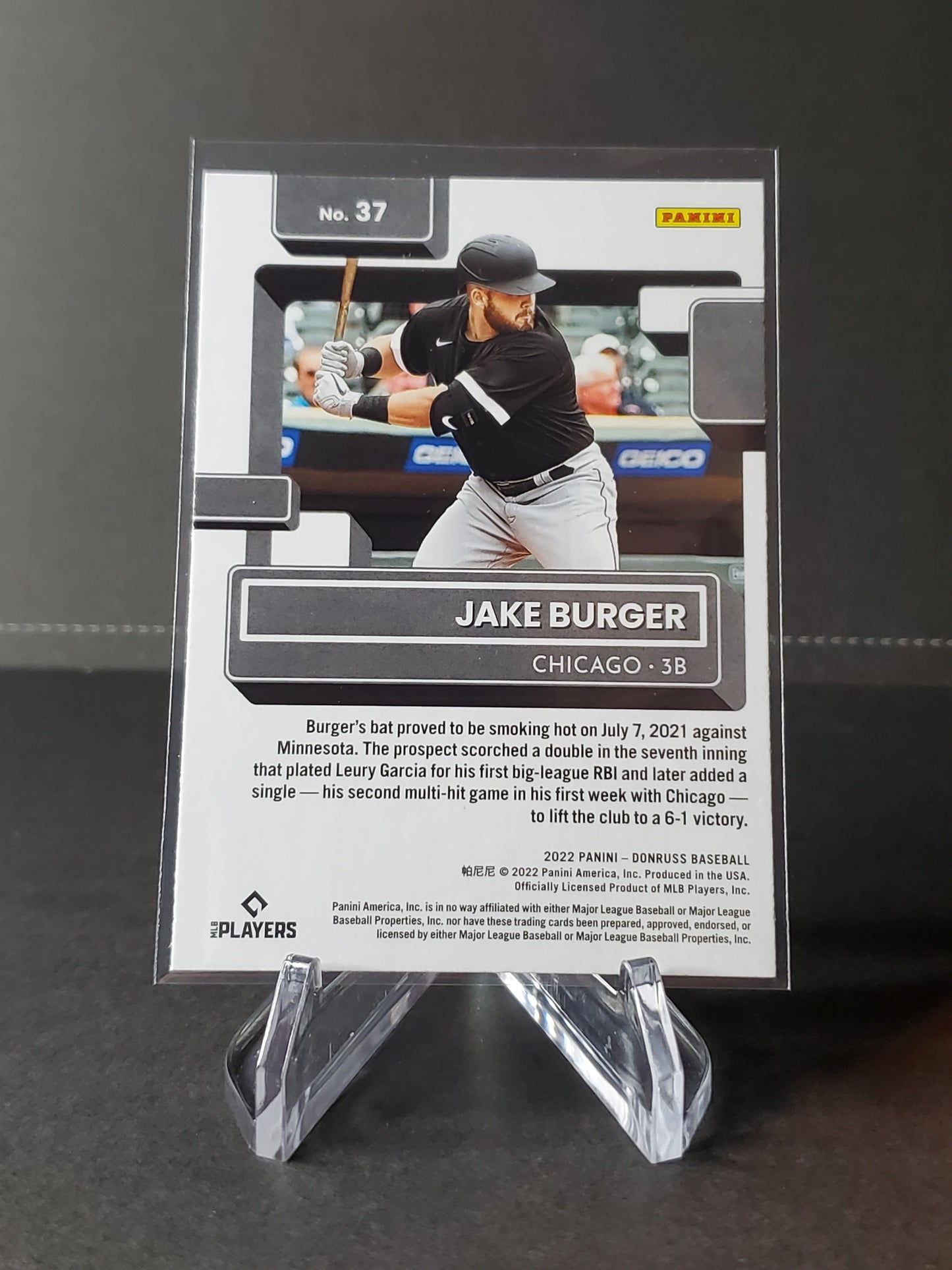 Jake Burger 2022 Panini Donruss Baseball Rated Rookie #37