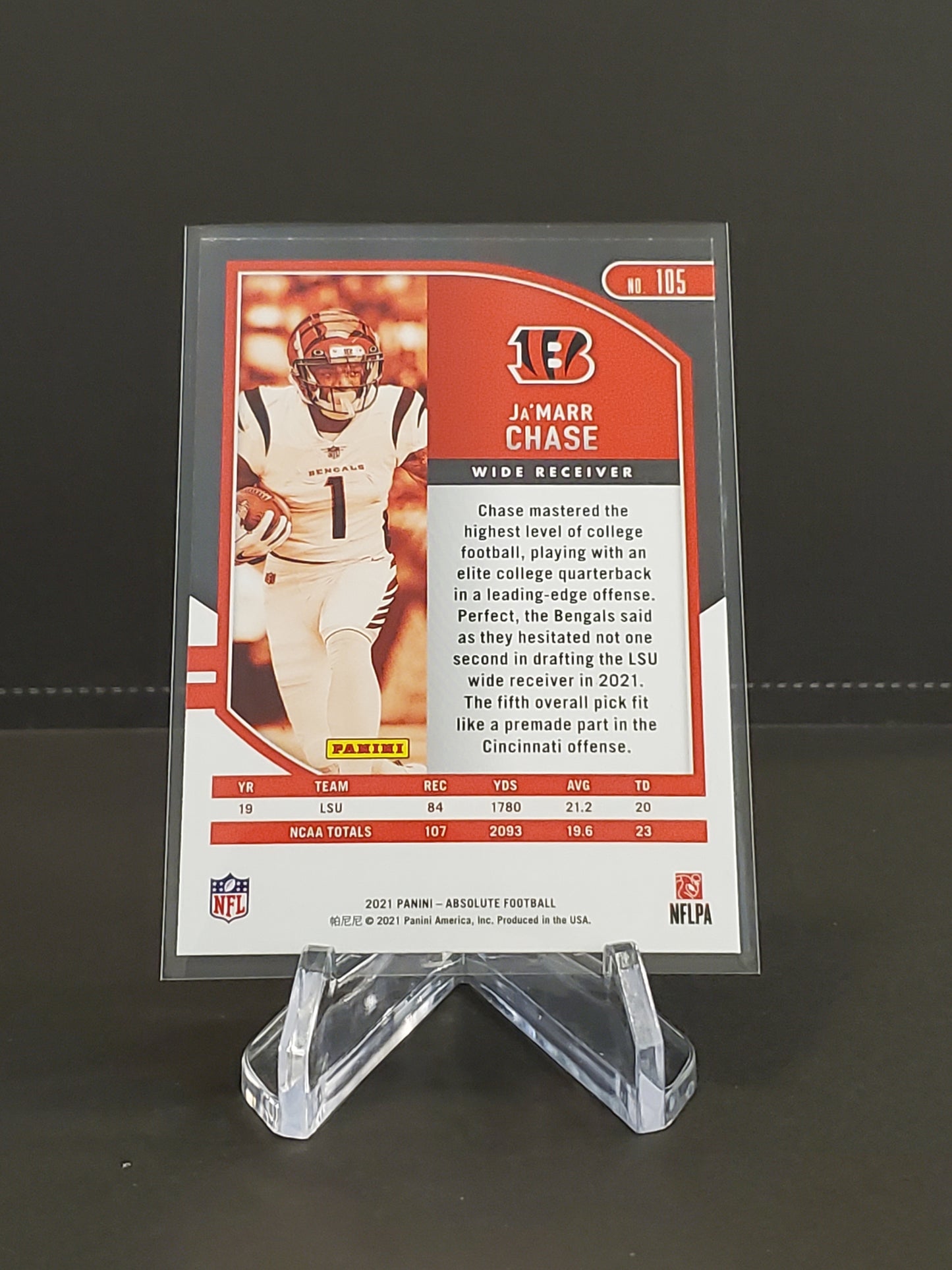 Ja'Marr Chase 2021 Panini Absolute RC #105