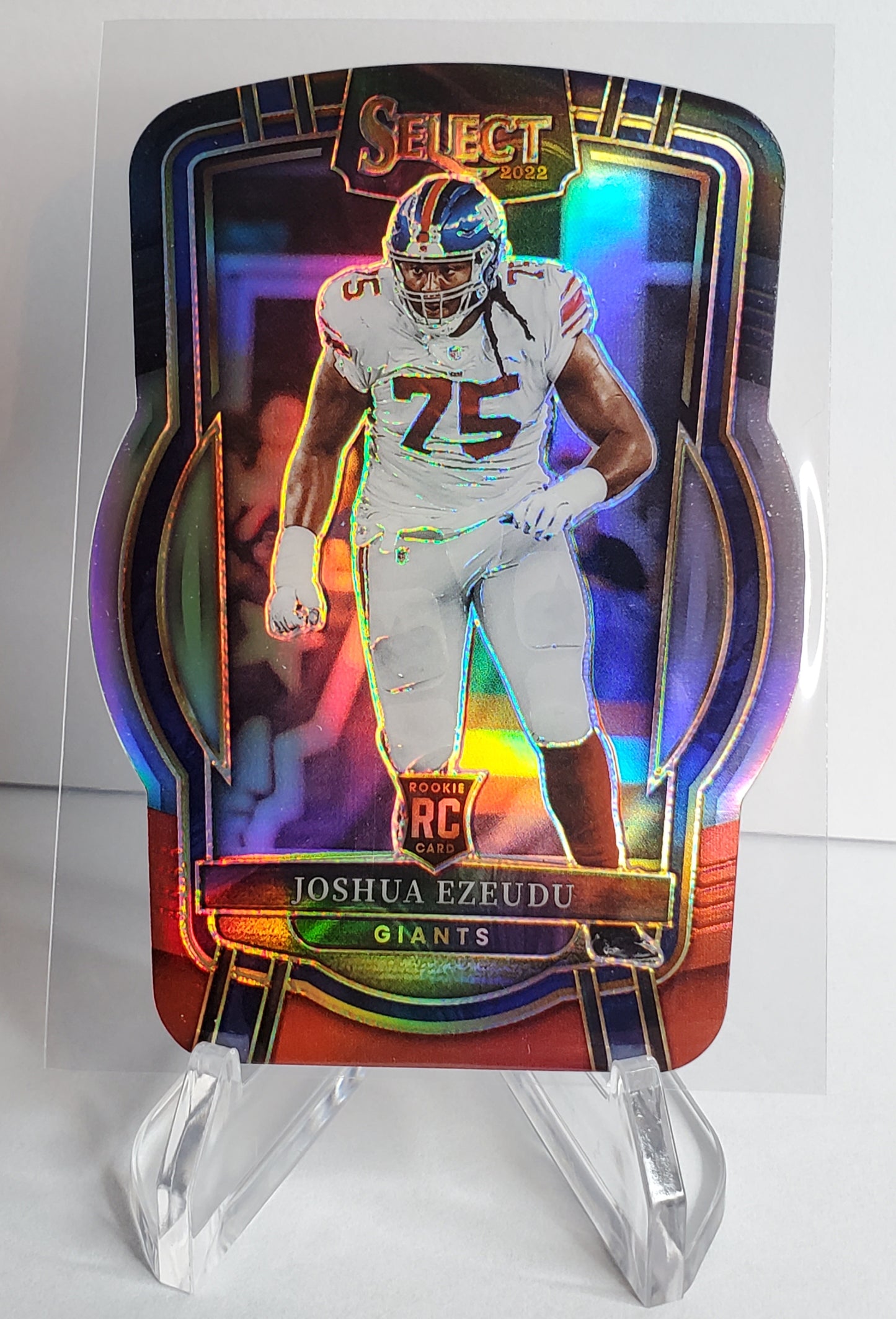 Joshua Ezeudu 2022 Panini Select RC Die-Cut Black & Red Club Prizm #227