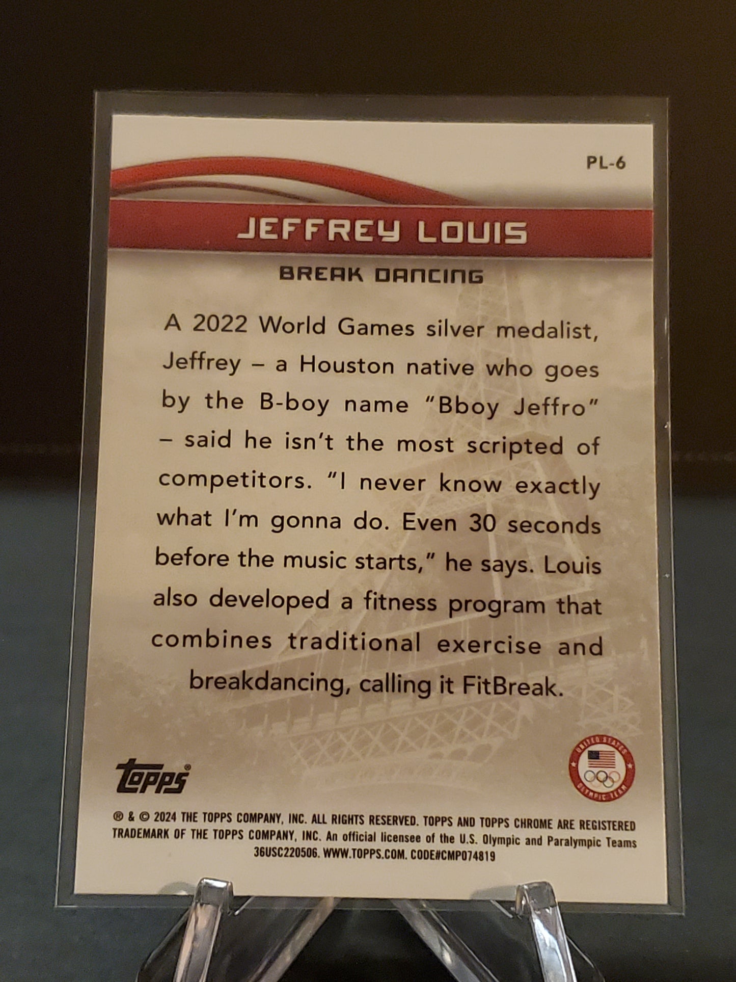 Jeffrey Louis 2024 Topps Chrome US Olympic and Paraolympic Hopefuls To Paris WIth Love #PL-6