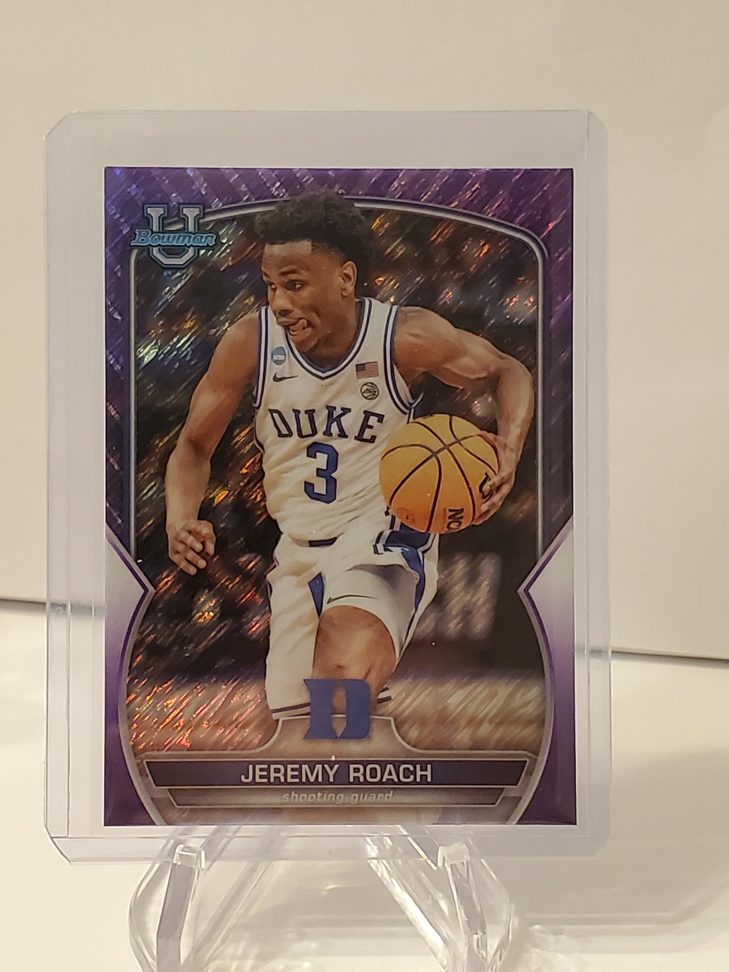 Jeremy Roach 2023 Bowman Chrome University Purple Shimmer Refractor #76