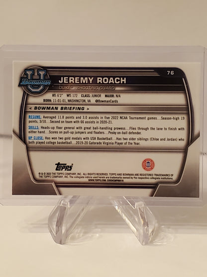 Jeremy Roach 2023 Bowman Chrome University Purple Shimmer Refractor #76