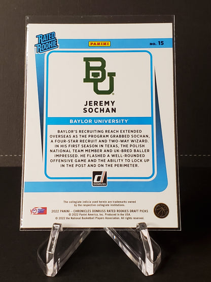 Jeremy Sochan 2022 Panini Chronicles Rated Rookie RC #15