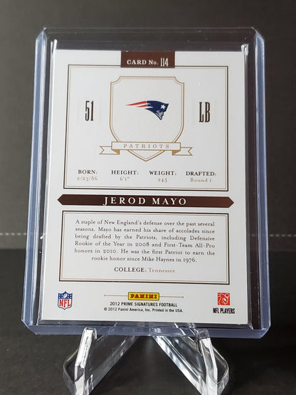 Jerod Mayo 2012 Prime Signatures Football #114: /499