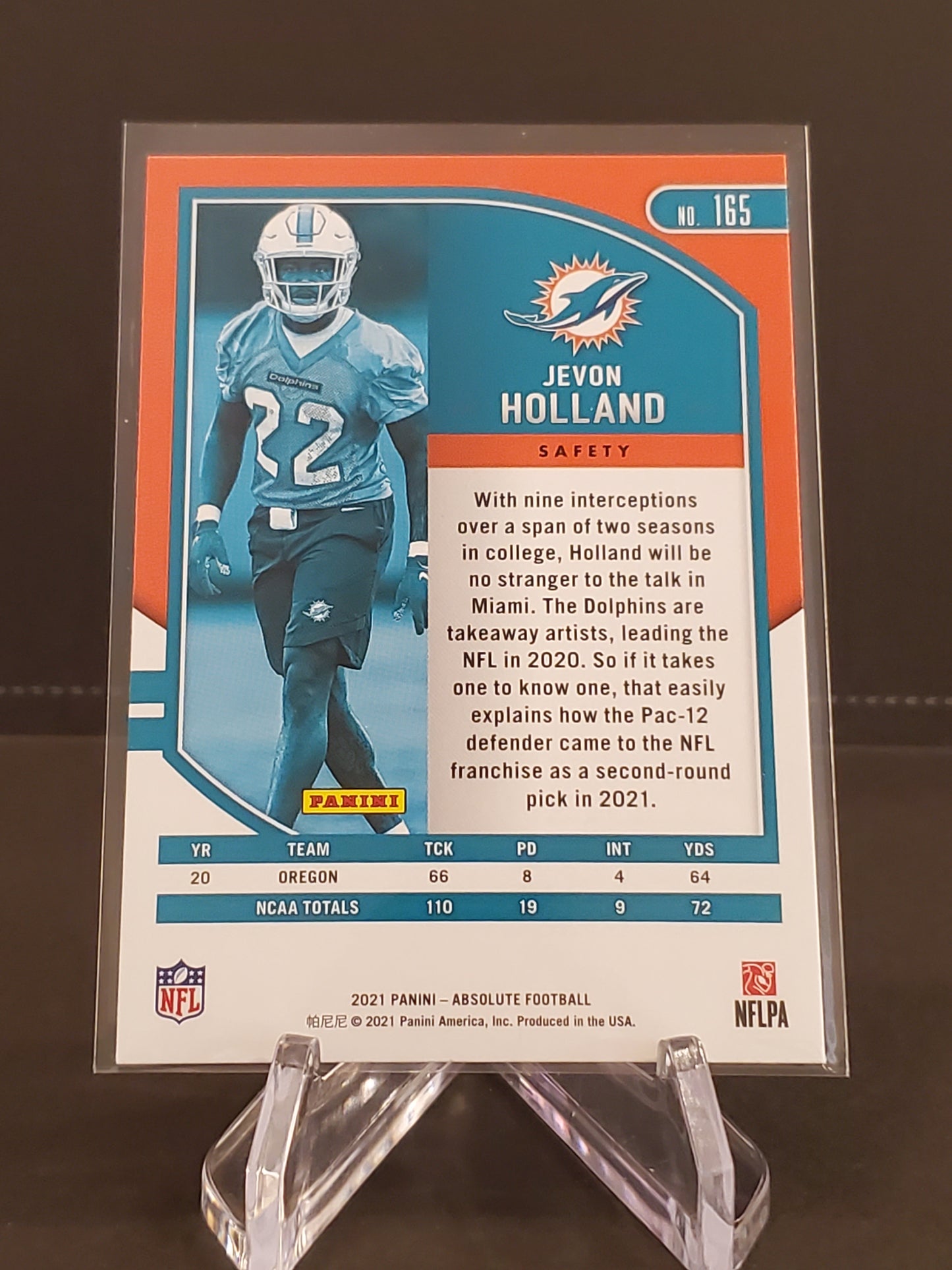 Jevon Holland 2021 Panini Absolute RC #165