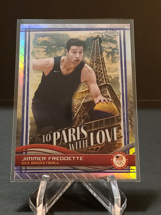 Jimmer Freddette 2024 Topps Chrome US Olympic and Paraolympic Hopefuls To Paris With Love #PL-11