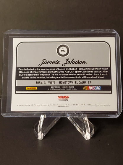 Jimmie Johnson 2017 Donruss Racing GOLD Press Proof #102: #'d /99