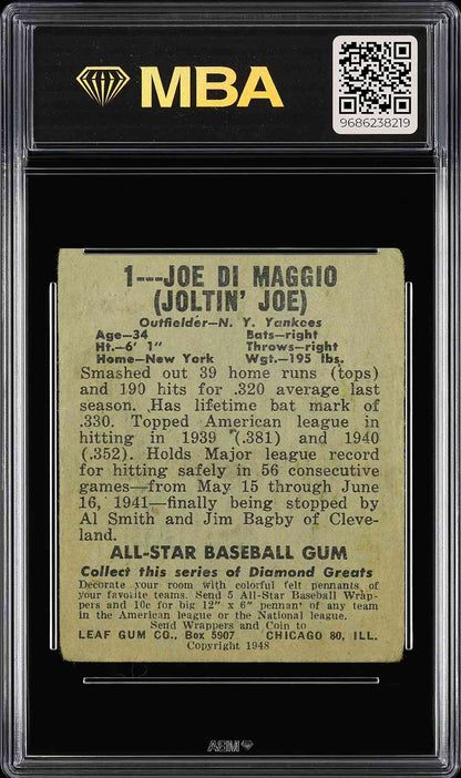 1948 Leaf #1 Joe DiMaggio MBA 2