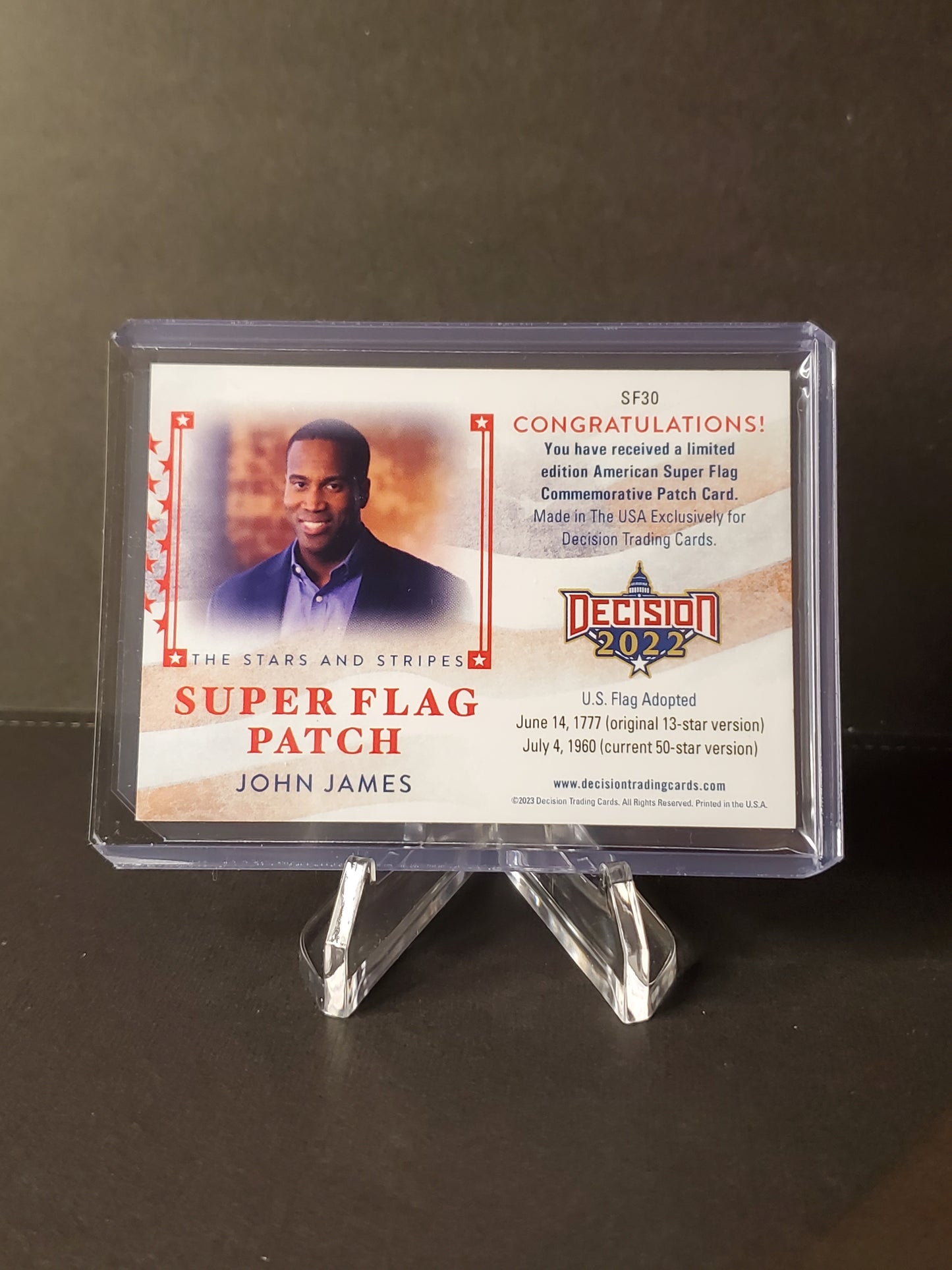 John James 2023 Decision Update Super Flag Patch #SF30