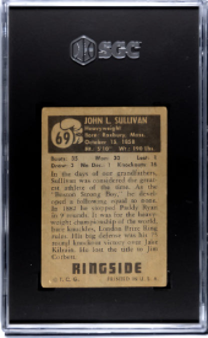 1951 Topps Ringside #69 John L. Sullivan -- SGC 2 CENTERED!!