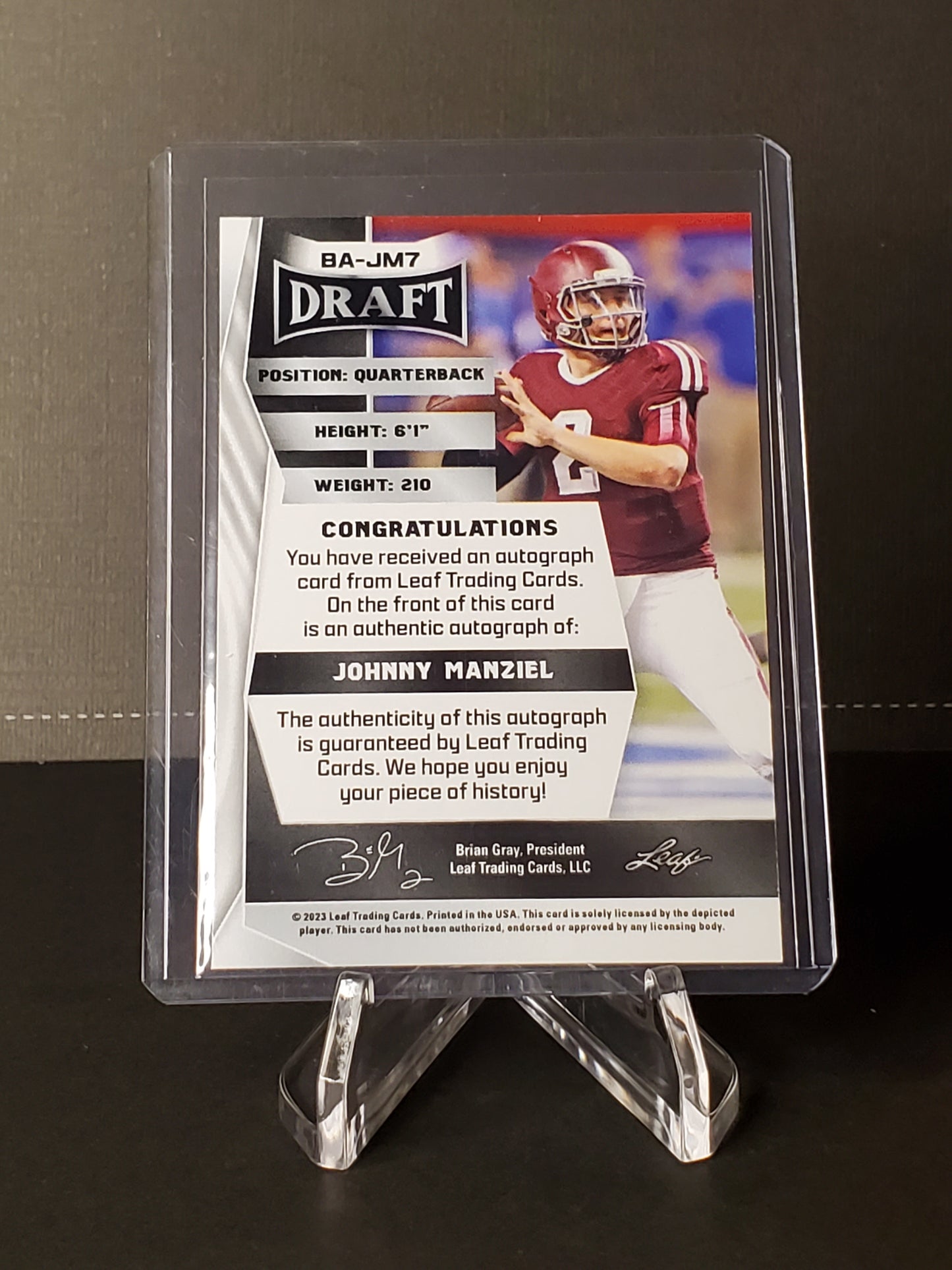 Johnny Manziel 2023 Leaf Draft Picks AUTO #BA-JM7