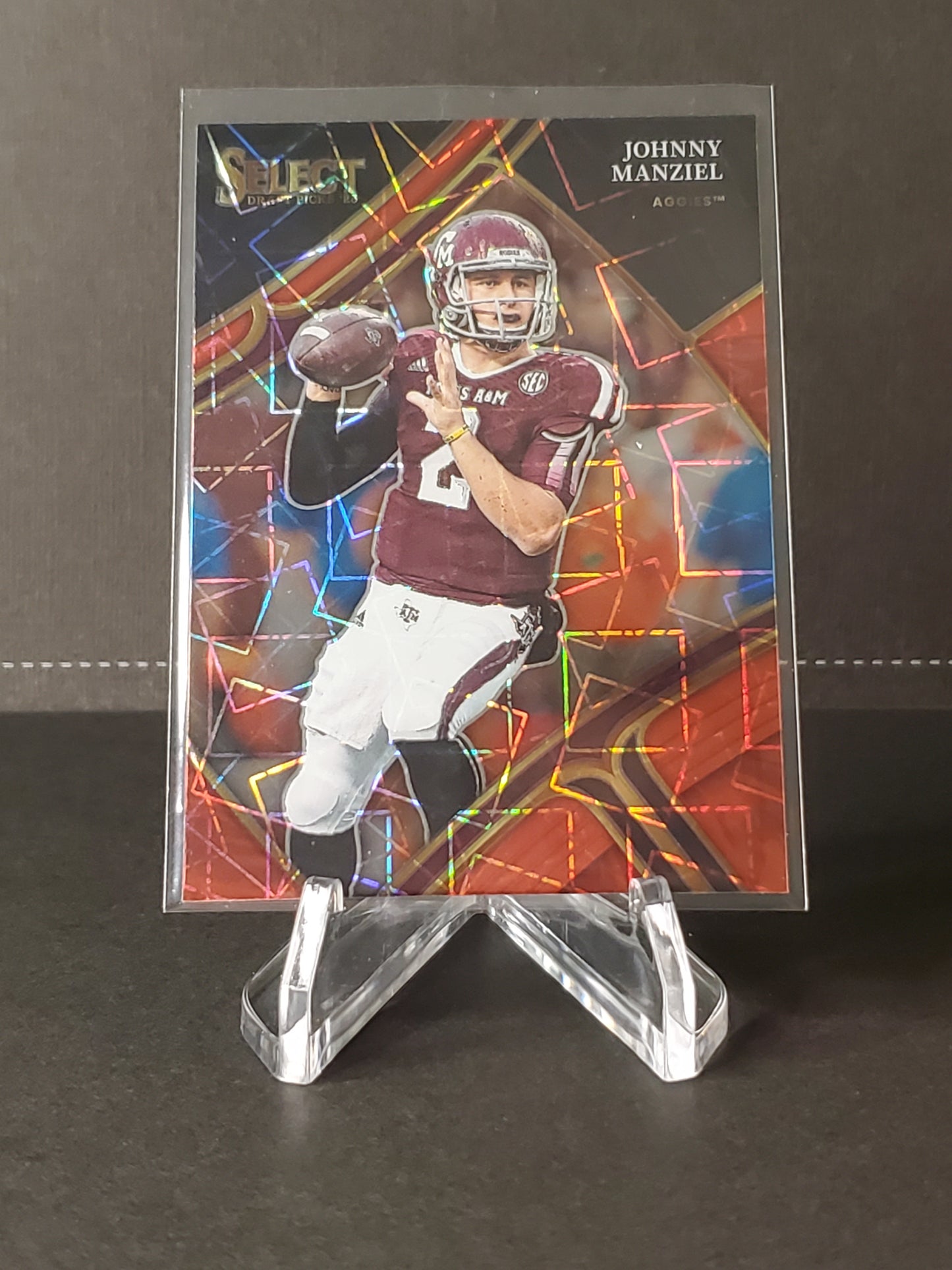 Johnny Manziel 2023 Panini Select Draft Picks Red Lazer Prizm #198