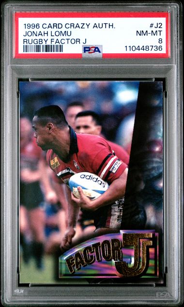 JONAH LOMU - 1996 CARD CRAZY AUTHENTICS RUGBY FACTOR J #J2 (Pop 2 NONE HIGHER)