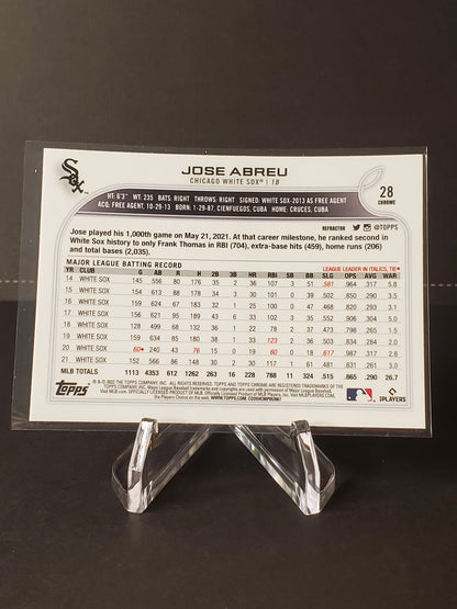 Jose Abreu 2022 Topps Chrome Refractor #28