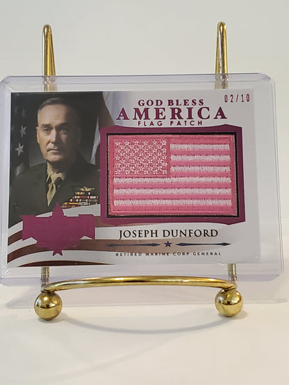 Joseph Dunford 2020 Leaf Decision God Bless America Flag Patch #'d 2/10 GBA-31