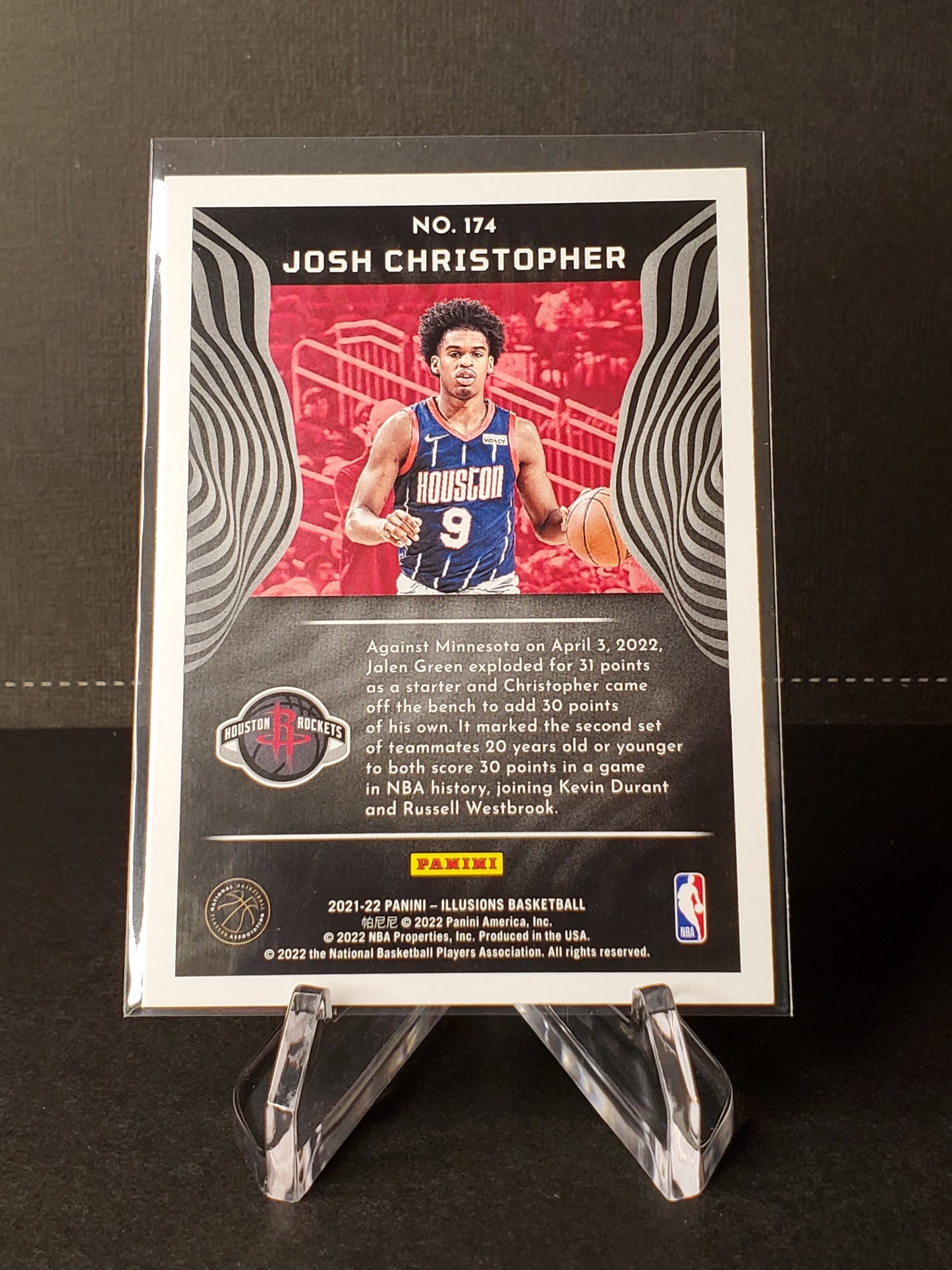 Josh Christopher 2021-2022 Panini Illusions Basketball RC #174