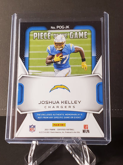 Joshua Kelley 2021 Panini Certified Piece of the Game - Authentic Memorabilia Patch #POG-JK, /99