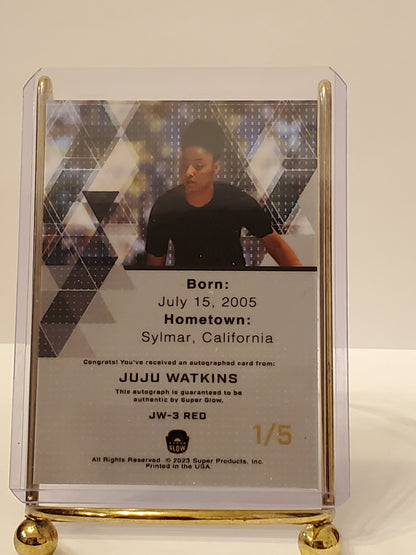 Juju Watkins - 2023 Super Glow 1st EVER: AUTO #'d 1/5 - #JW-3 RED