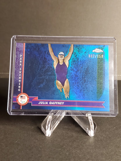 Julia Gaffney 2024 Topps Chrome US Olympic and Paraolympic Hopefuls Blue Refractor #123